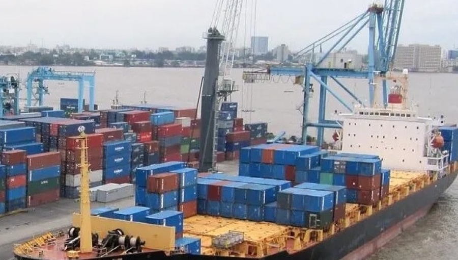 Agenebode river port and waterfront activity